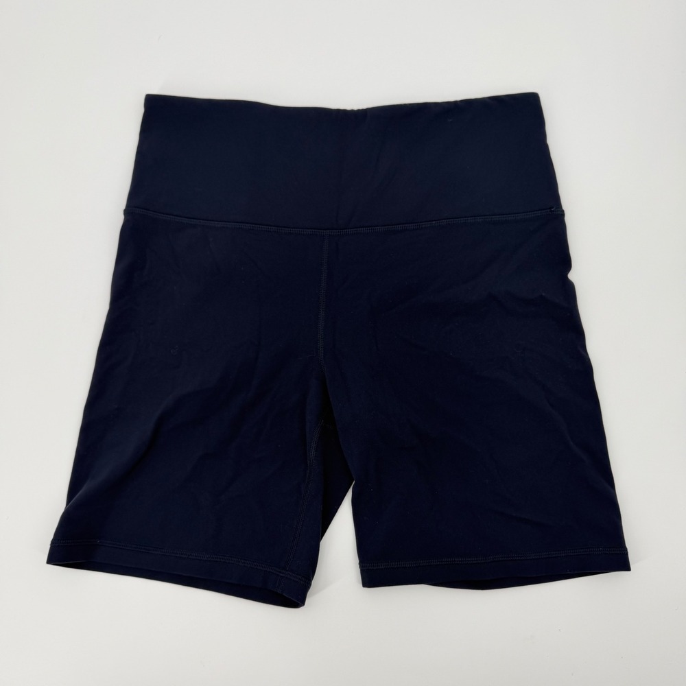 Athleta Ultra High Rise Elation 7" Short Navy Blue Yoga Athletic Shorts Large